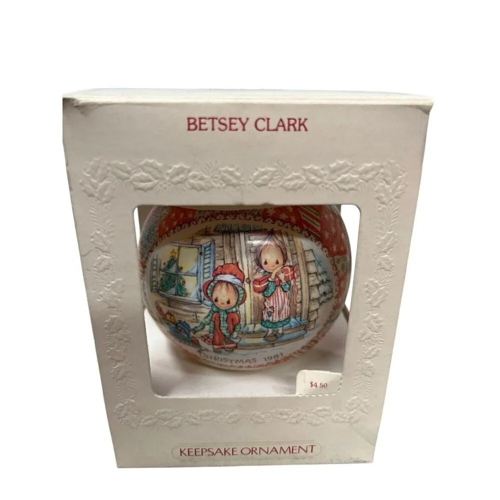 7 Vintage Christmas Betsey Clark Ornaments Hallmark Keepsake & Satin Ornaments